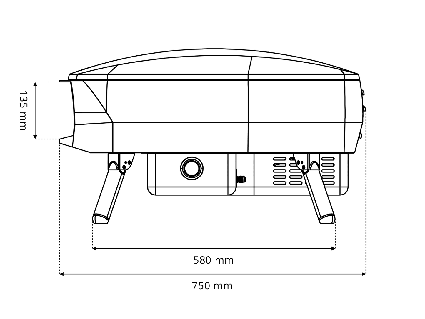 Witt|Etna Rotante, 2 Brenner, rotierend Graphite
