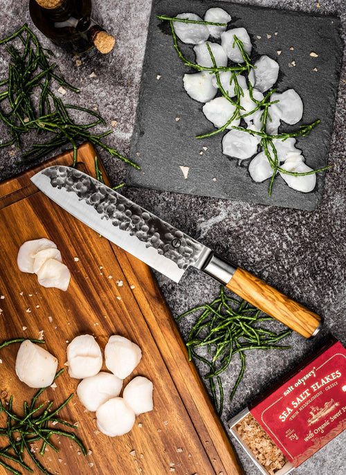 FORGED OLIVE|Santoku Messer 18cm Forged