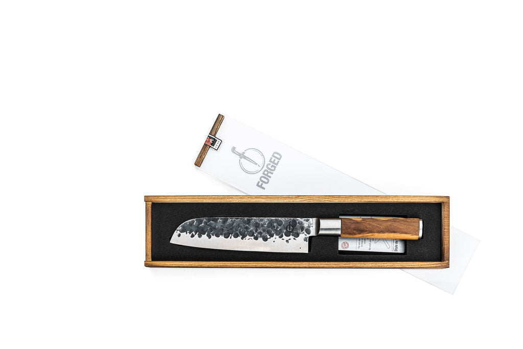 FORGED OLIVE|Santoku Messer 18cm Forged