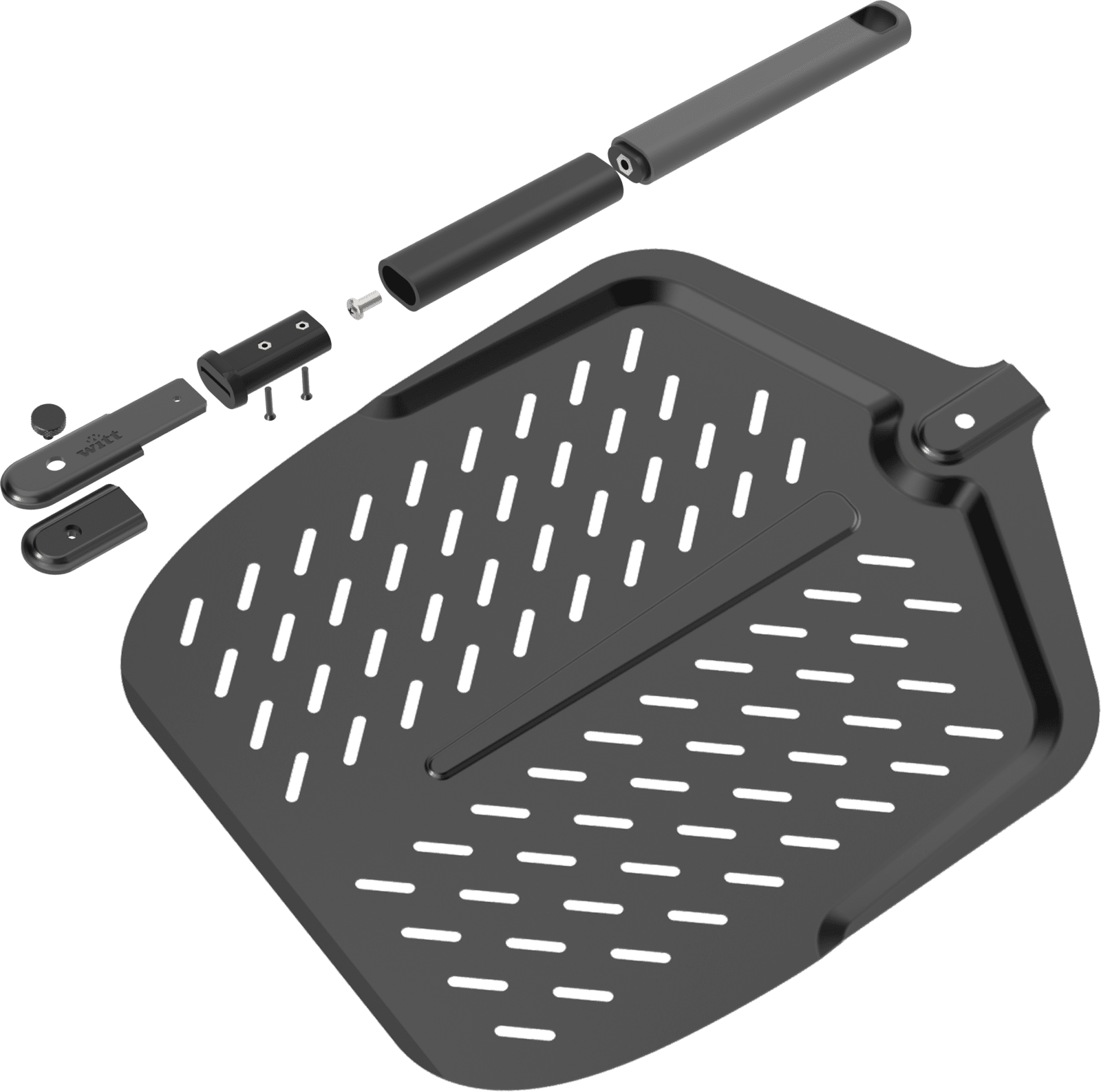Witt Pizza-Schieber, Aluminium Black Edition 14 Zoll / 36cm, Softgriff, abnehmbar Witt